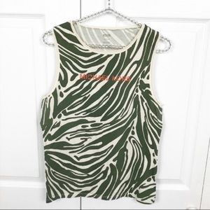 Michael Kors l Green Zebra Print Tank